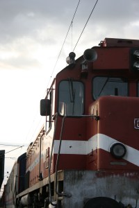 An ominous red train