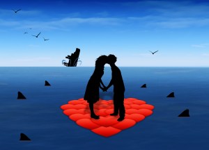 A kiss amidst danger